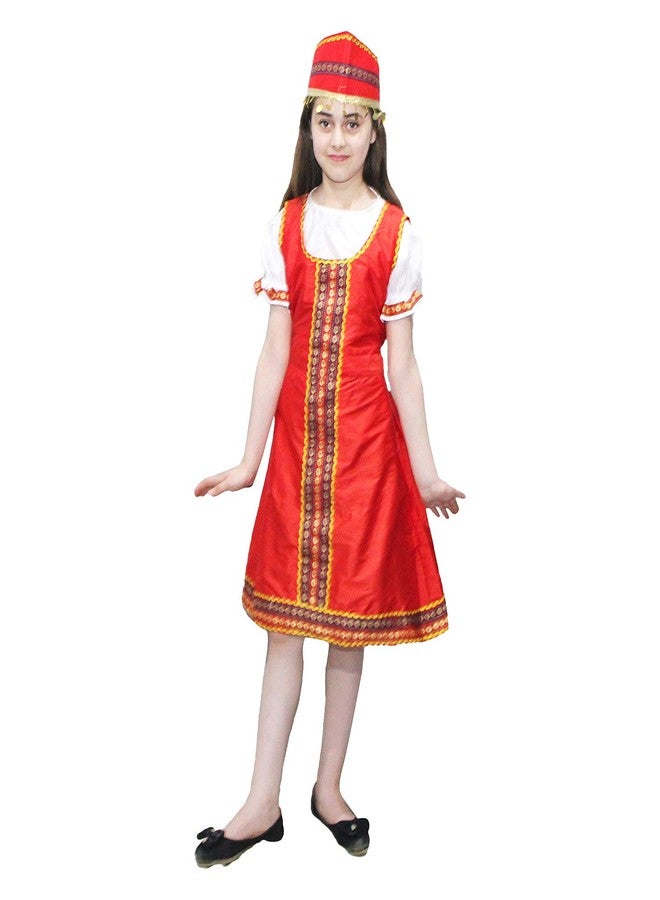 كاكو فانسي دريسيس زي تنكري حريري روسي للبنات من كاكو - أحمر، مقاس 3-4 سنوات، للبنات - Image 3